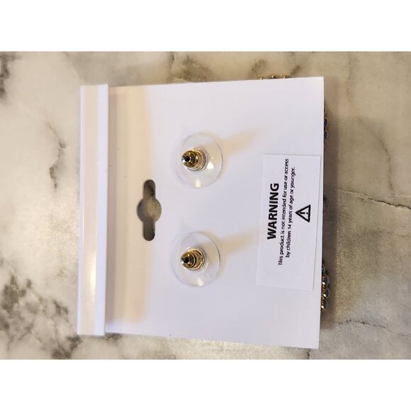 Gloria Vanderbilt Gold-Tone Beaded Double Circle Drop Earrings - Picture 3 of 5